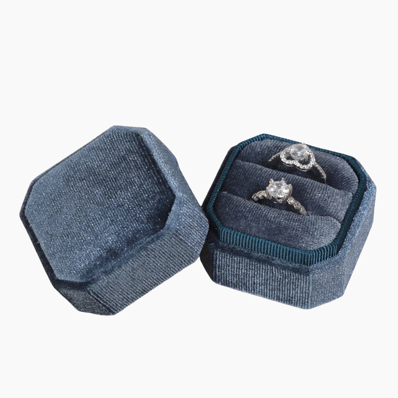 Luxury Velvet Double Ring Box
