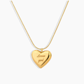 Polished Gold Puff Heart Necklace