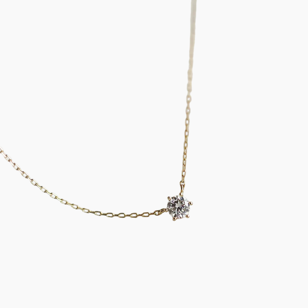 Dainty Gold Zircon Pendant Necklace
