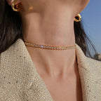Gold Crystal Necklace & Bracelet Set