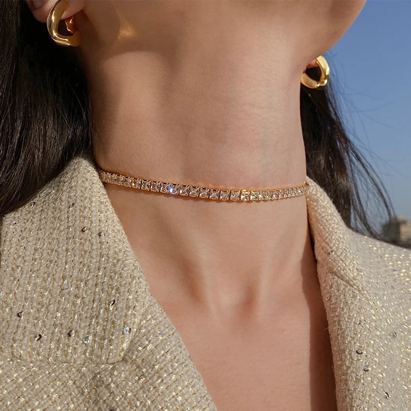 Gold Crystal Necklace & Bracelet Set