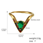 Elegant Gold Zircon Finger Ring