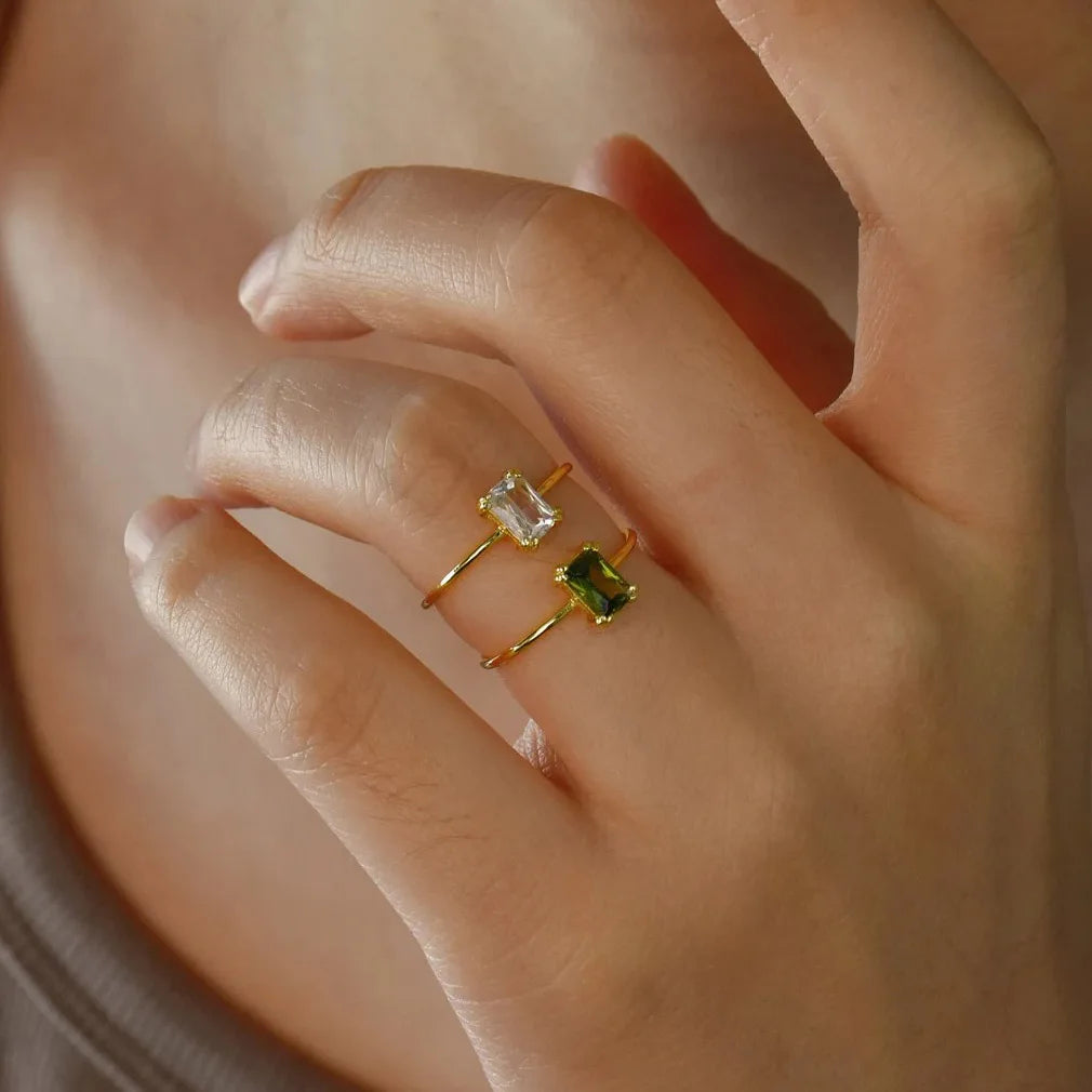Minimal Gold Birthstone Ring