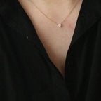Dainty Gold Zircon Pendant Necklace