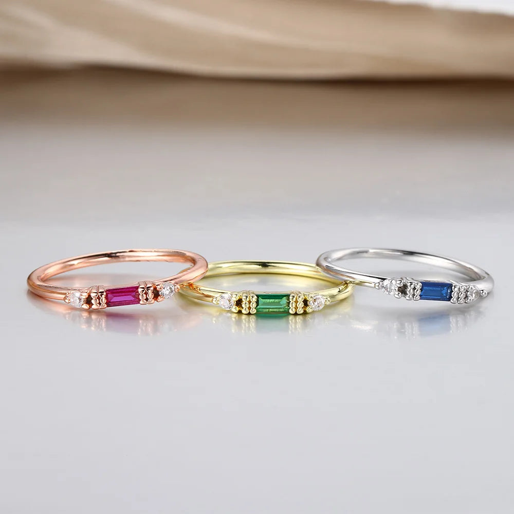 Dainty Crystal Stacking Ring