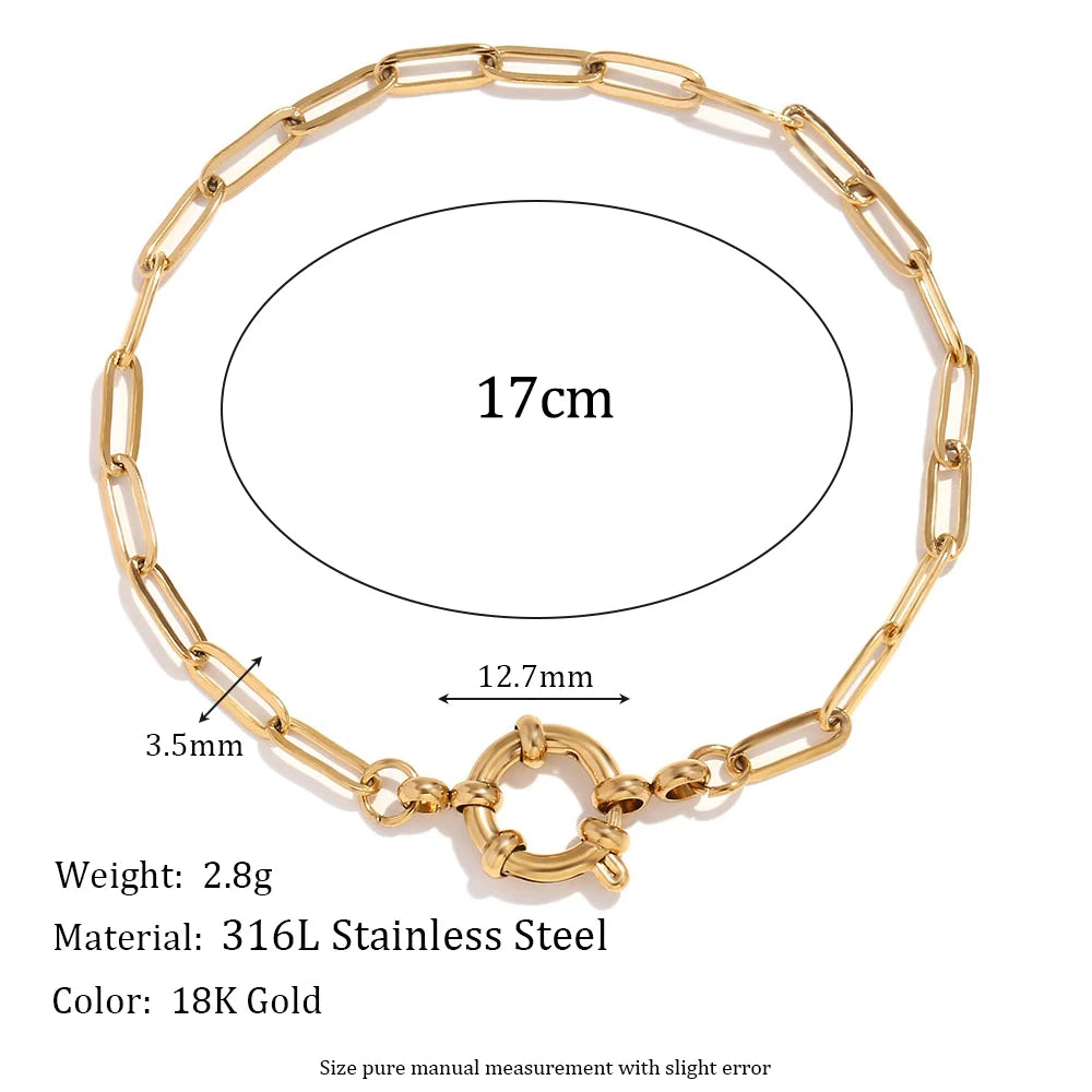 Paperclip Gold Chain Bracelet