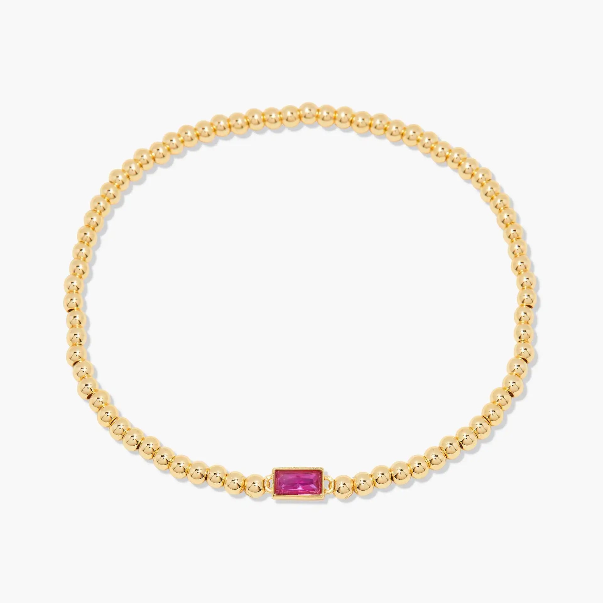 Gold Birthstone Chain Bracelet