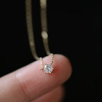 Dainty Gold Zircon Pendant Necklace