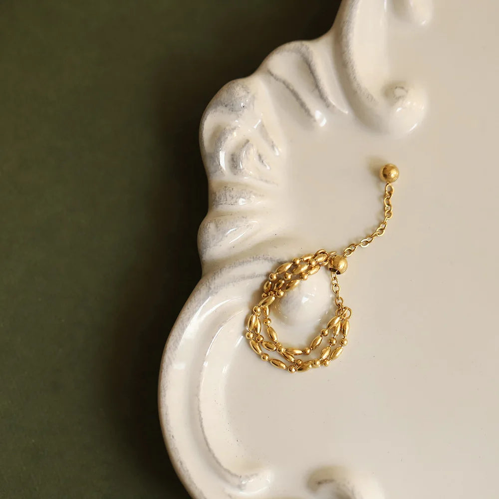 Gold Three Layer Chain Ring
