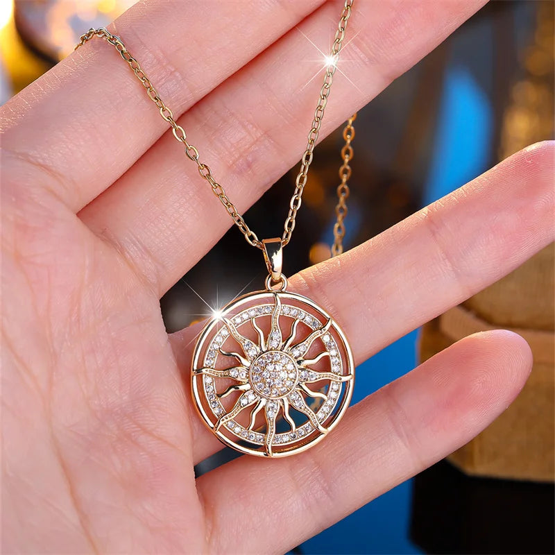 Golden Bloom Pendant Necklace