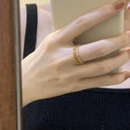 Gold Three Layer Chain Ring
