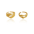Gold Hollow Layered Open Ring