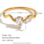 Elegant Drop Zircon Ring