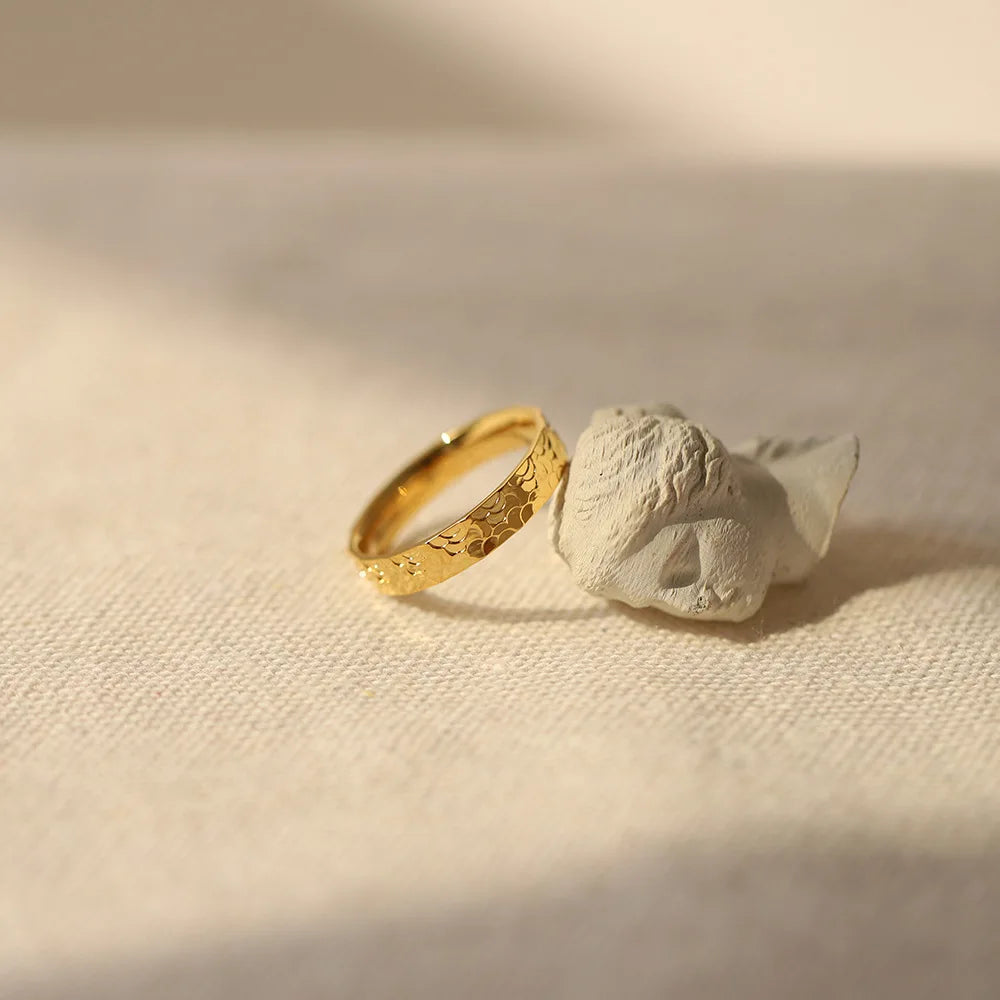 Gold Irregular Texture Ring