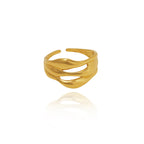 Gold Hollow Layered Open Ring