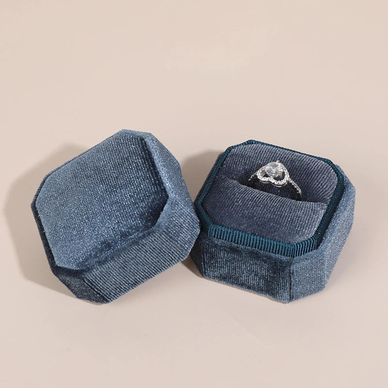 Luxury Velvet Double Ring Box