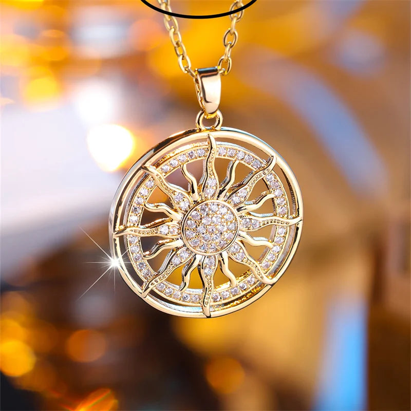 Golden Bloom Pendant Necklace