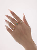 Elegant Gold Zircon Finger Ring