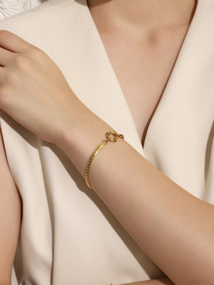 Paperclip Gold Chain Bracelet