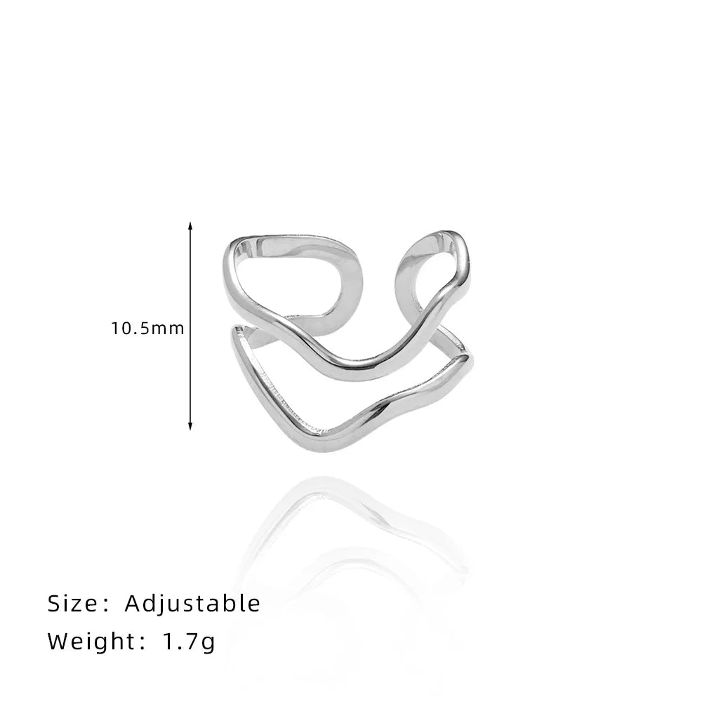 Gold Irregular V Geometry Ring