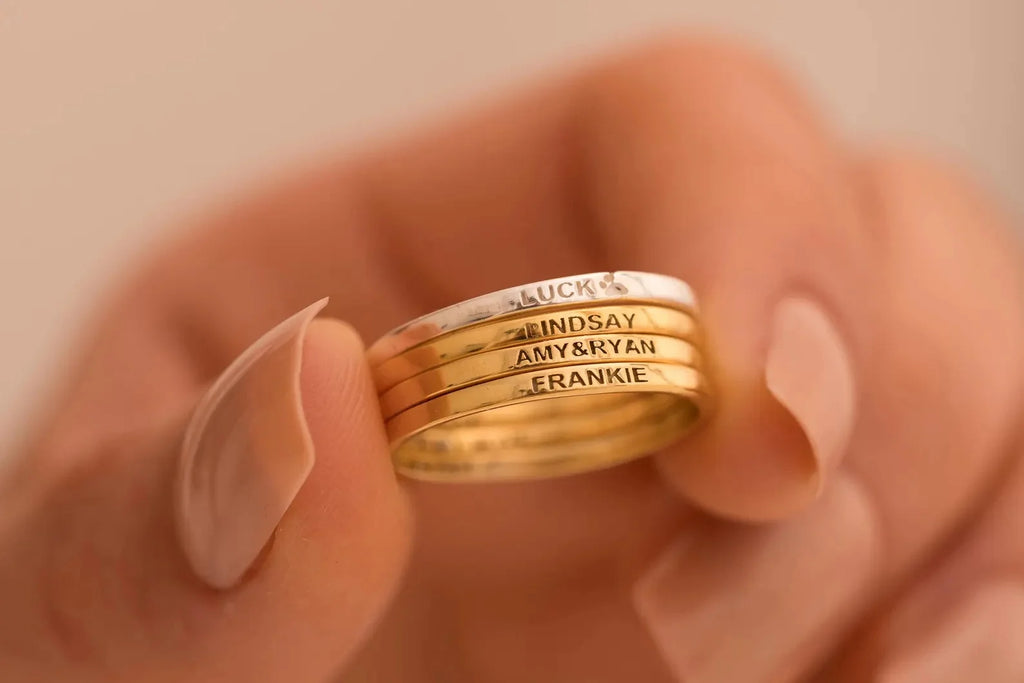 Personalized Stackable Name Ring