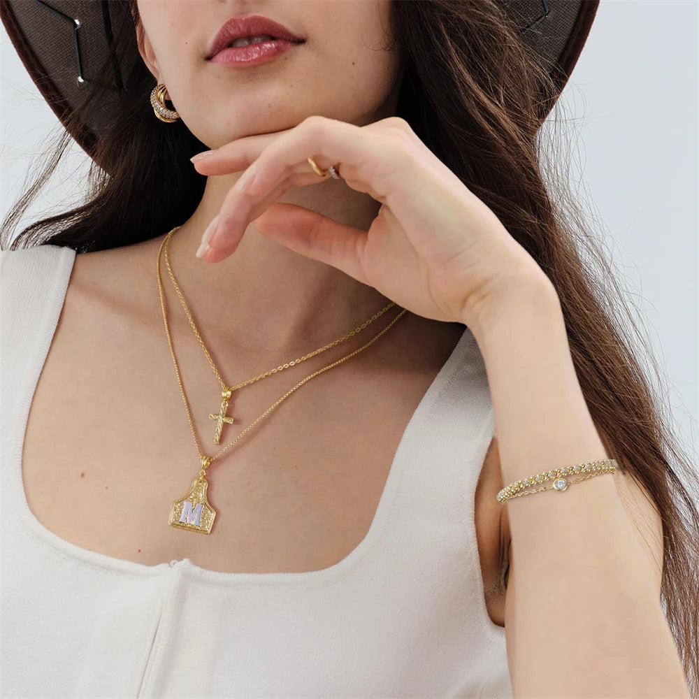 Minimal Initial Tag Necklace
