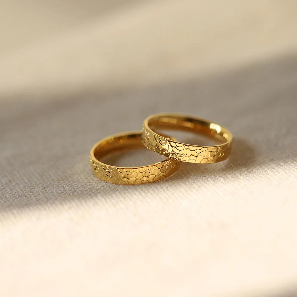Gold Irregular Texture Ring