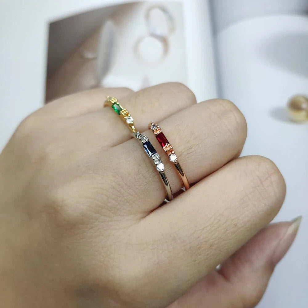 Gold engagement Zircon Ring