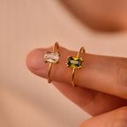 Minimal Gold Birthstone Ring