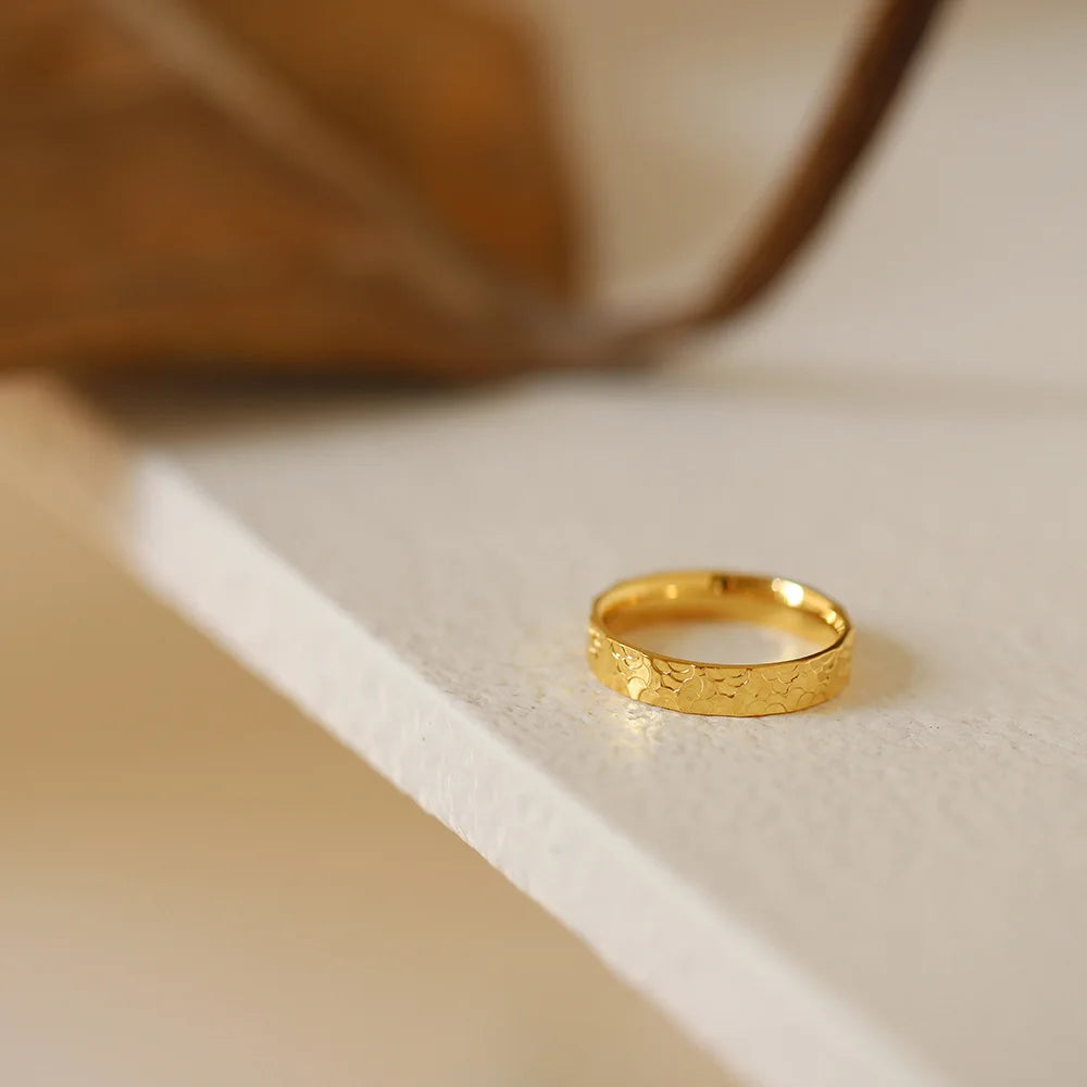 Gold Irregular Texture Ring