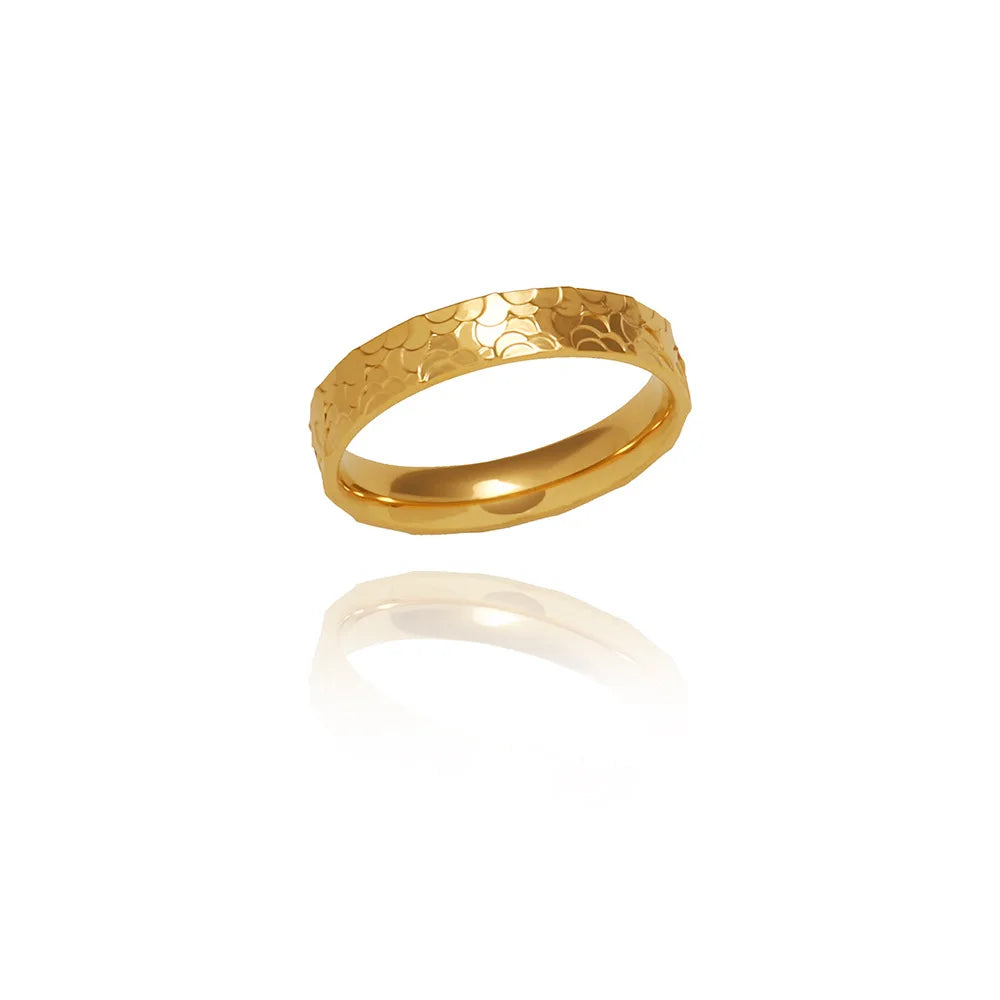 Gold Irregular Texture Ring