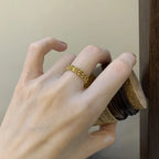 Gold Three Layer Chain Ring