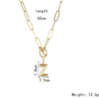Initial Pendant Necklace with Paperclip Chain