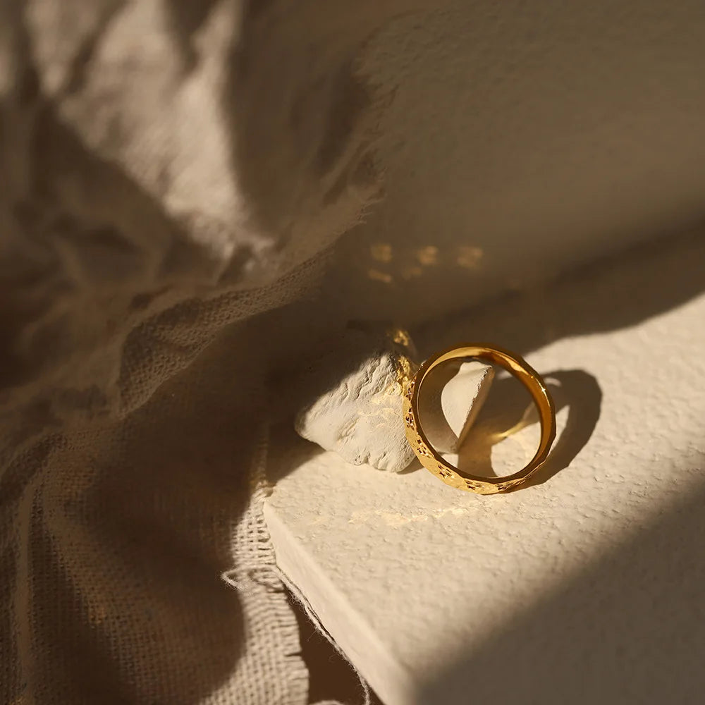 Gold Irregular Texture Ring
