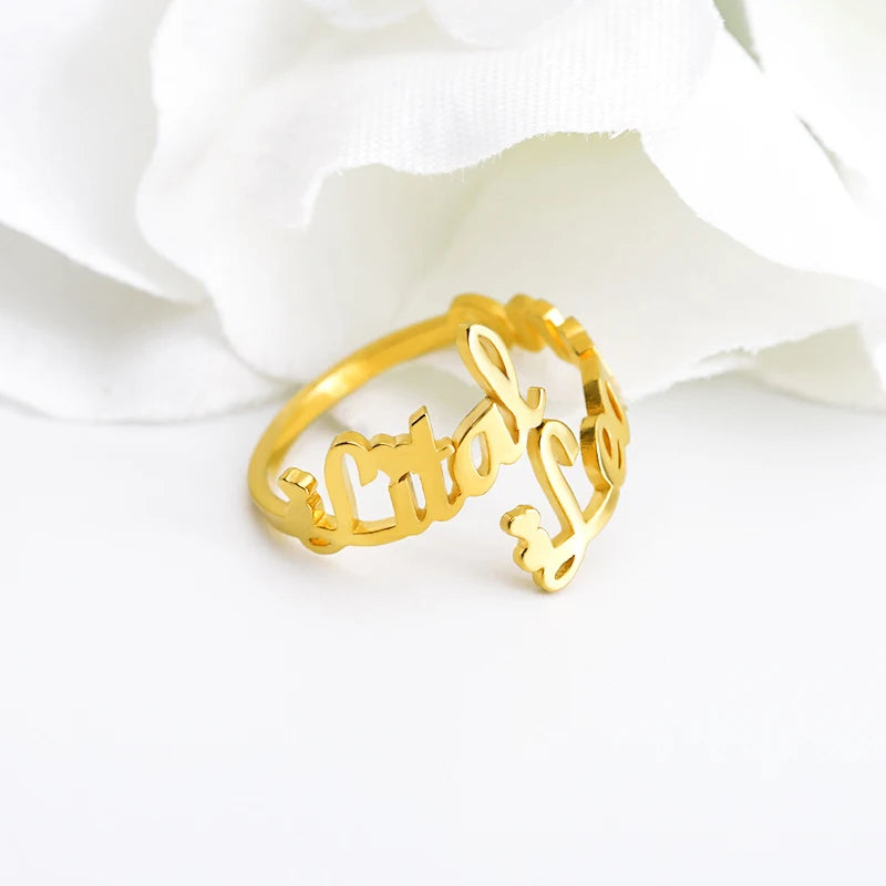 Double Name Statement Ring