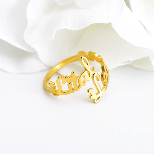 Double Name Statement Ring
