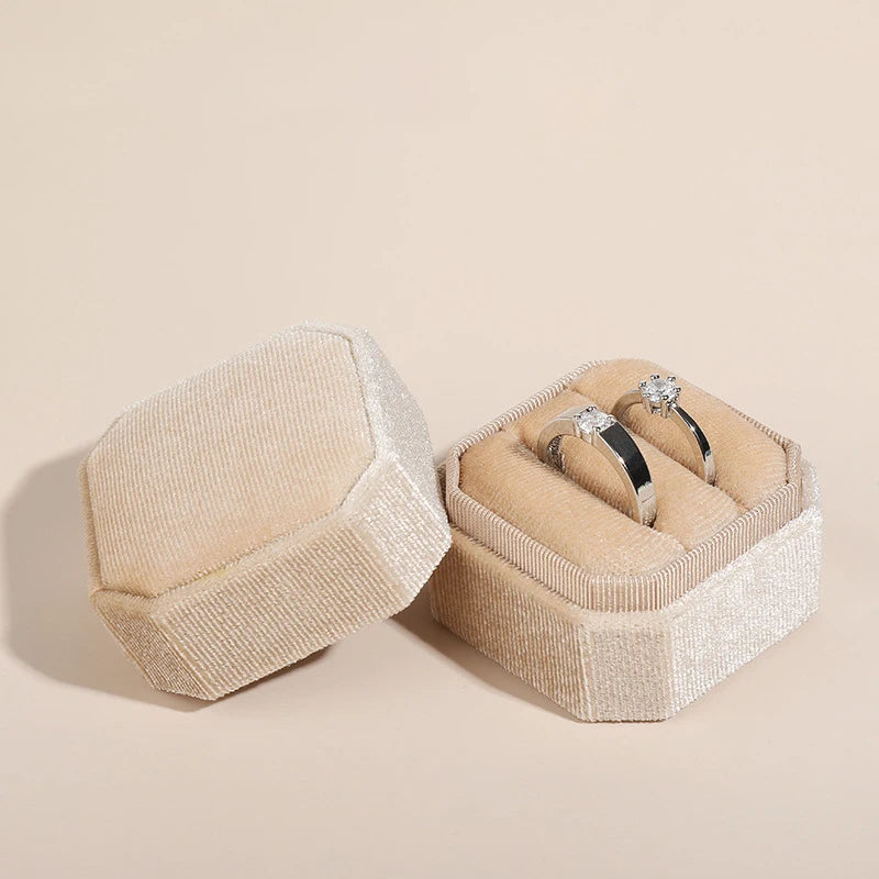 Luxury Velvet Double Ring Box