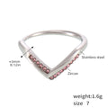 V Shape Gold Zircon Ring