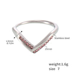 V Shape Gold Zircon Ring