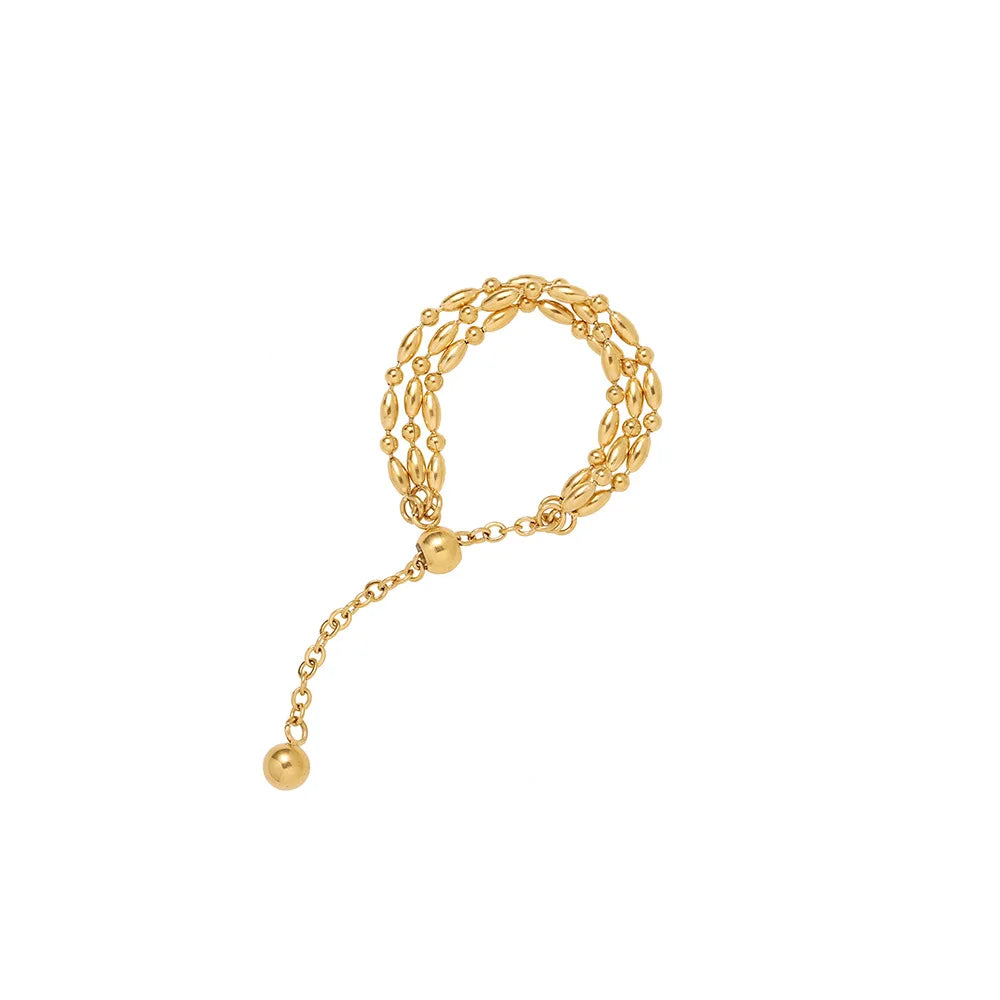 Gold Three Layer Chain Ring