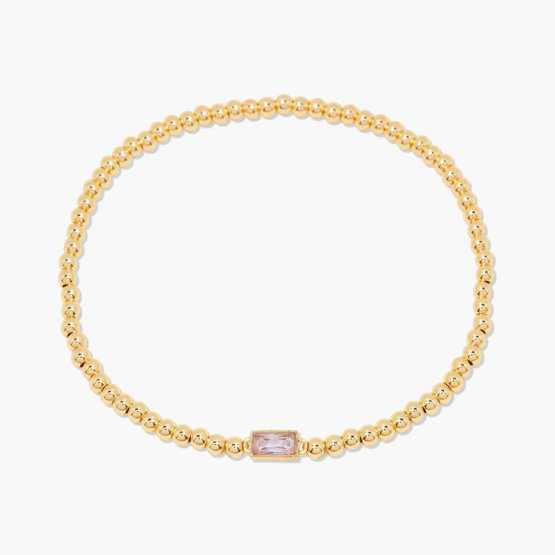 Gold Birthstone Chain Bracelet