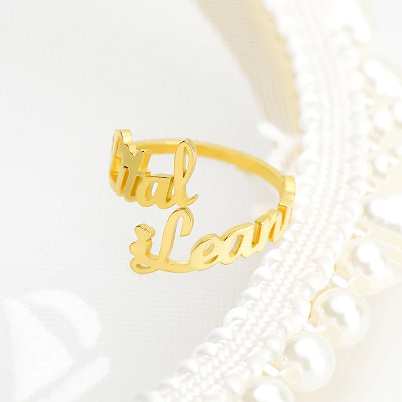 Double Name Statement Ring