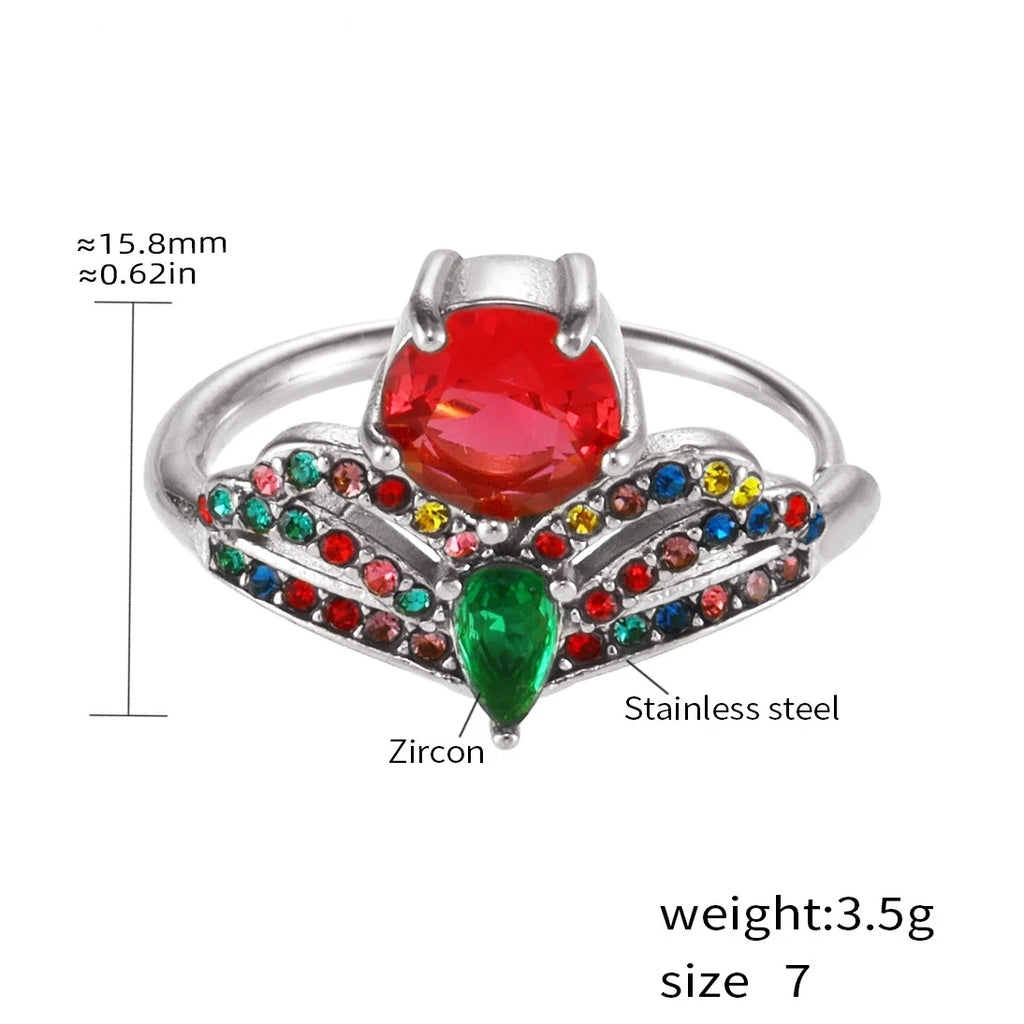Golden Zircon Waterdrop Ring