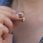 Polished Gold Puff Heart Necklace