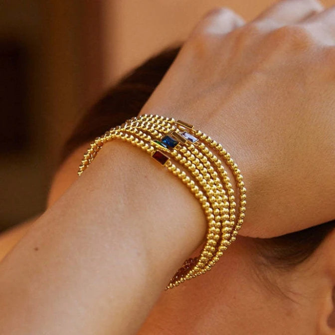Gold Birthstone Chain Bracelet