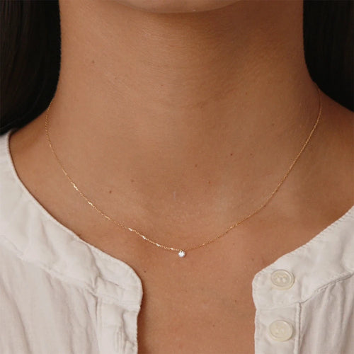 Dainty Zircon Heart Necklace