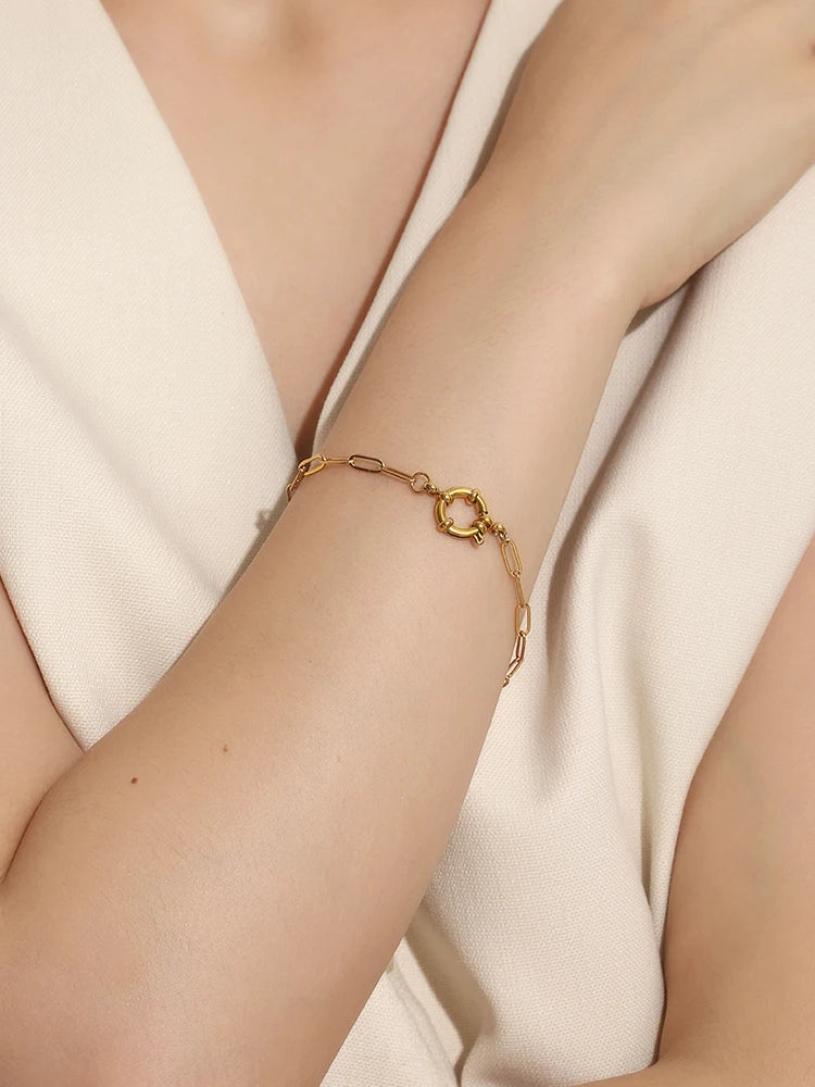 Paperclip Gold Chain Bracelet