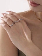 V Shape Gold Zircon Ring