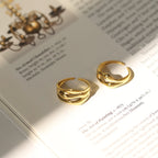 Gold Hollow Layered Open Ring