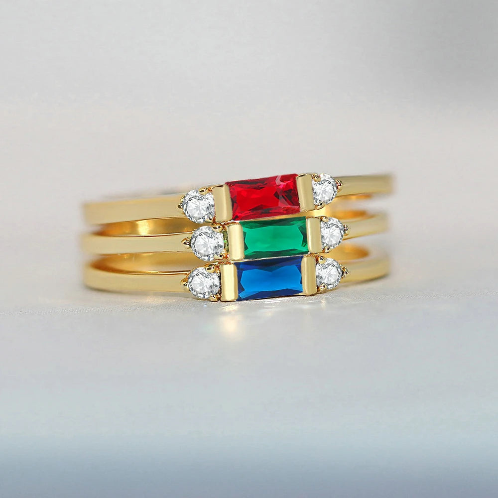 Gold engagement Zircon Ring